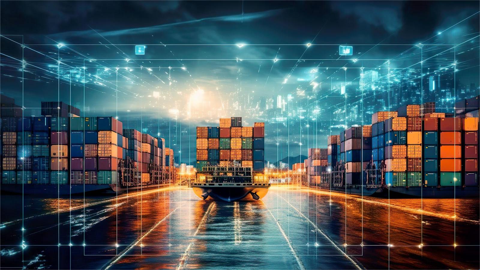 Logistics warehouse with cargo ready for export to Europe