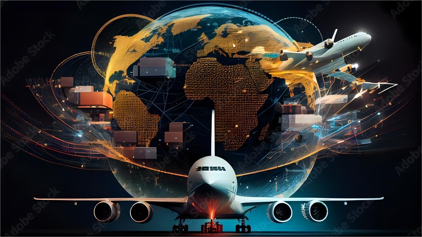 Logistics warehouse with packages ready for freight forwarding