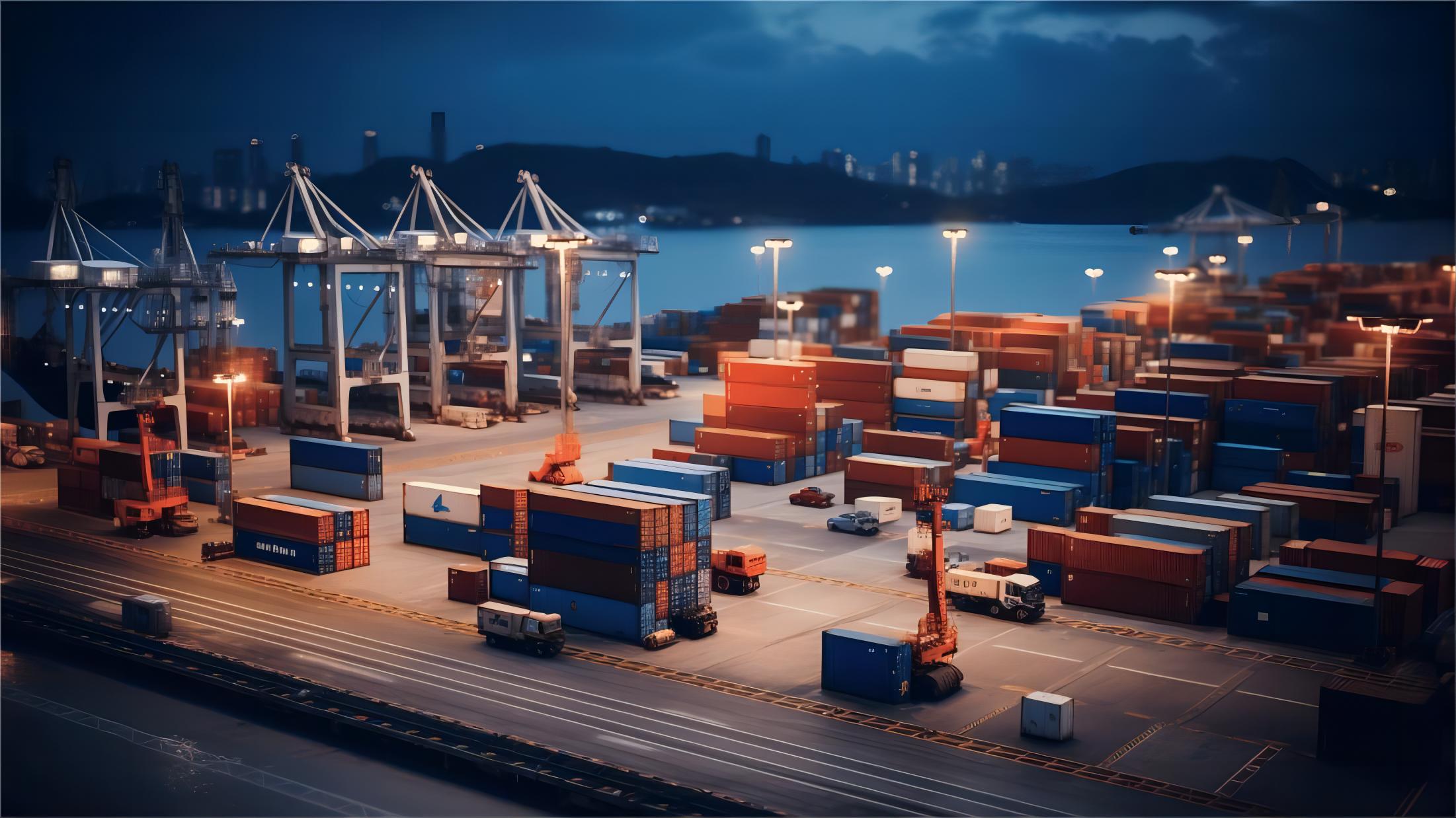 Container ship carrying auto parts from China to Europe