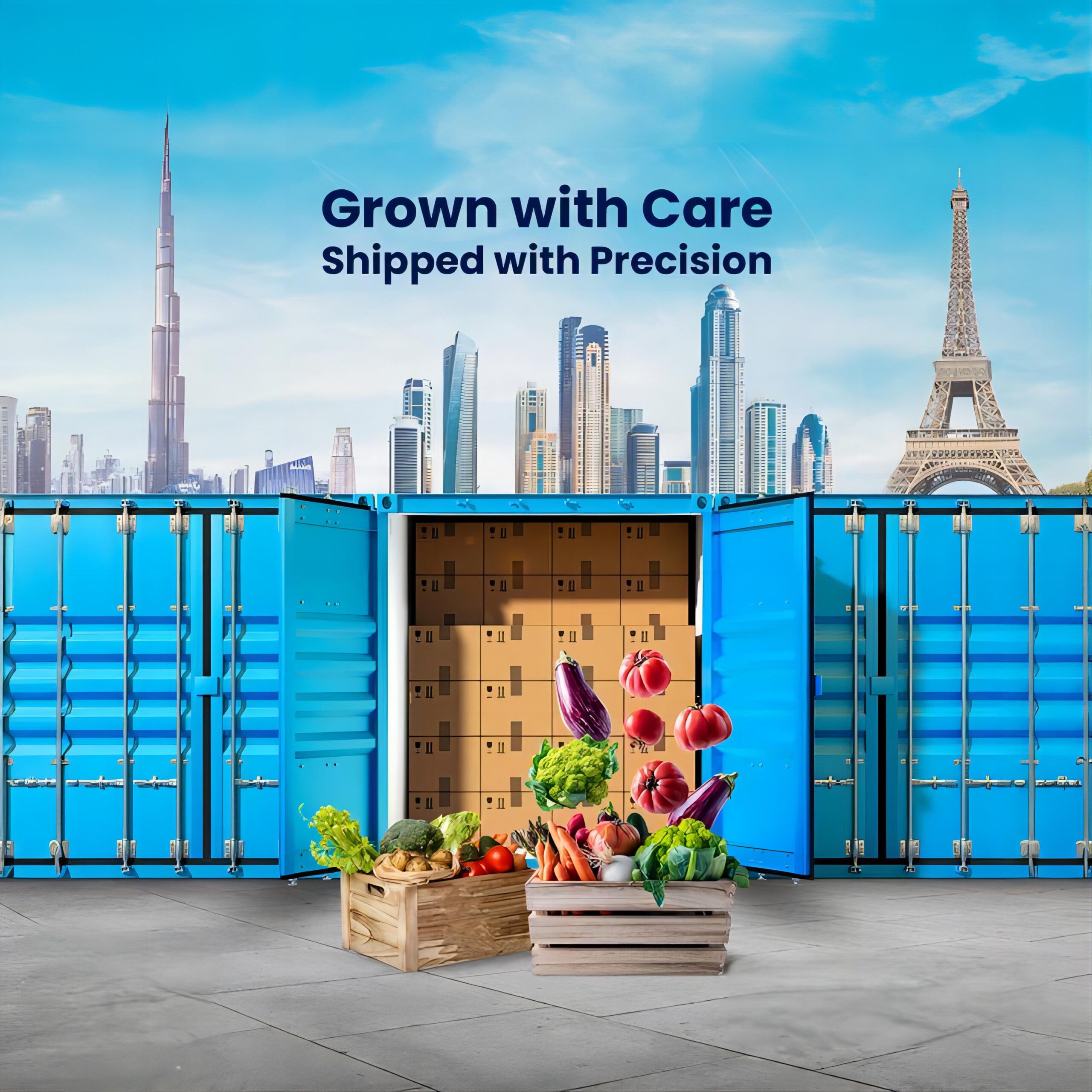 Reefer container for temperature-controlled food shipping