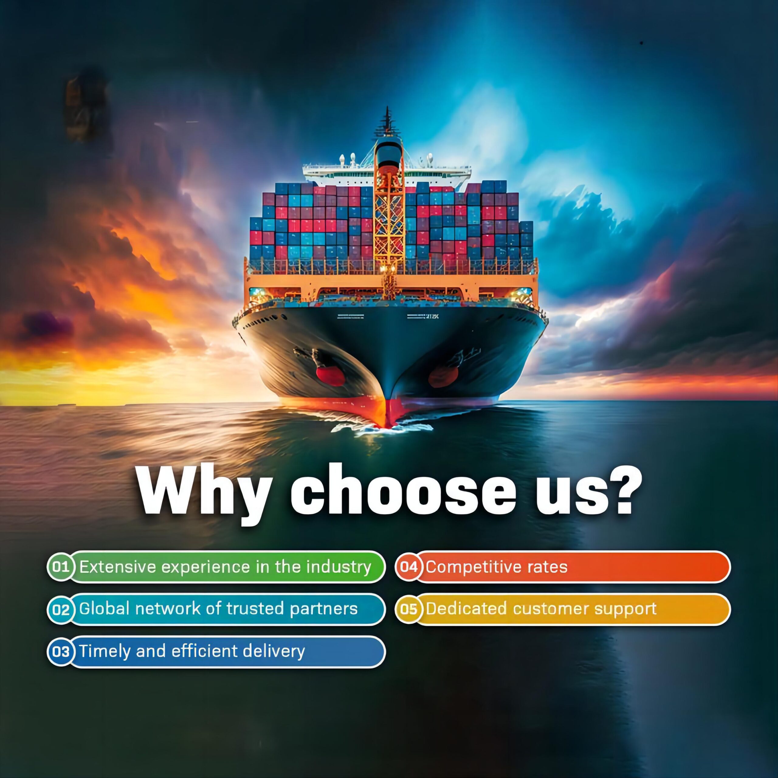 Table comparing air freight and sea freight transit times