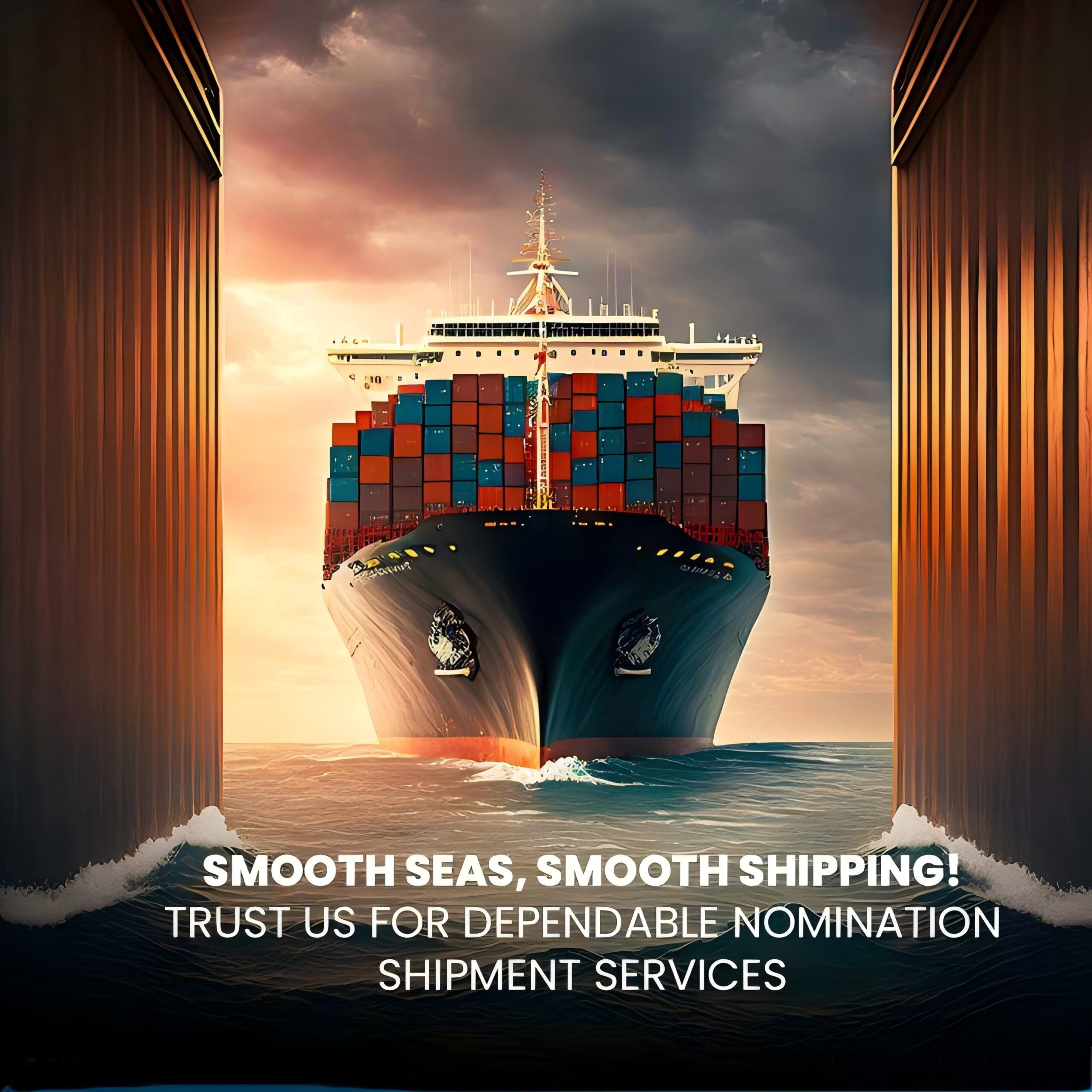 Large container ship carrying automotive components from China