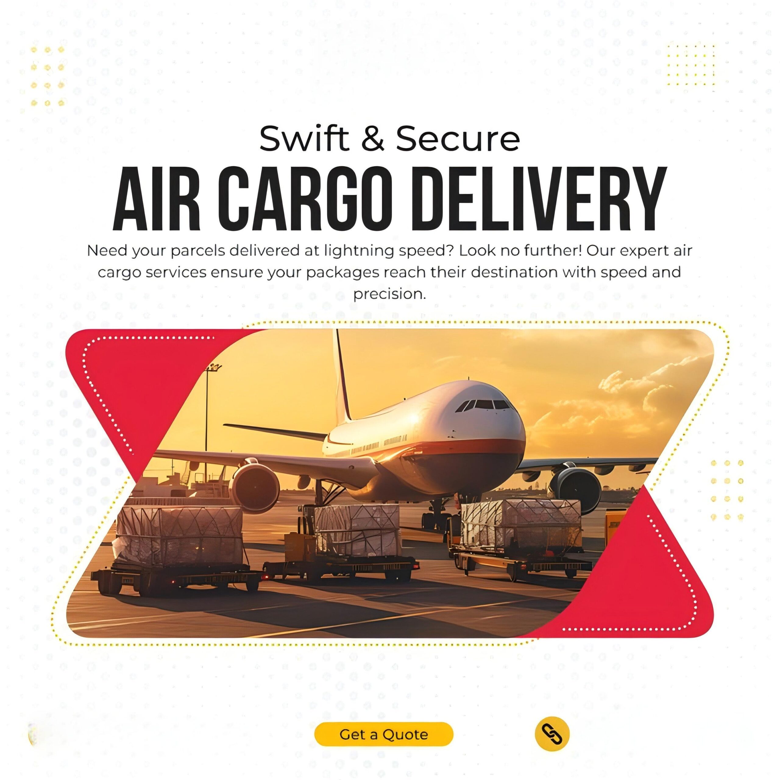 Air freight cargo plane being loaded with industrial machinery for UK delivery