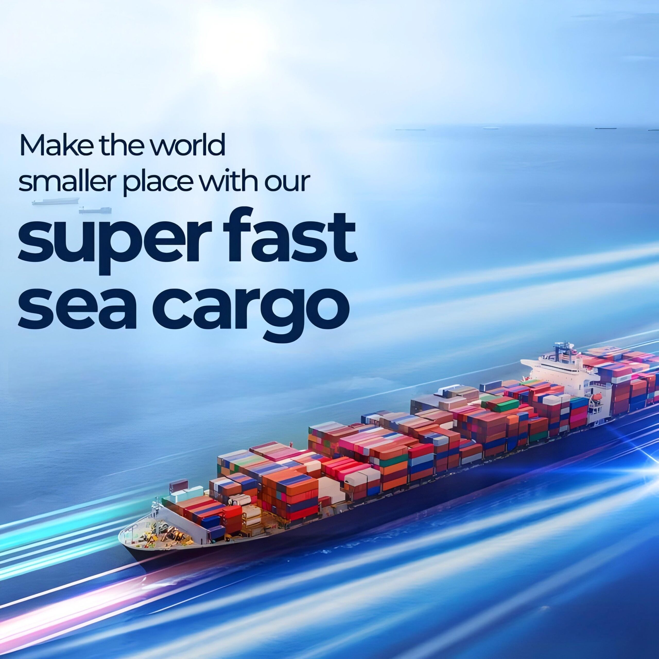 Container ship transporting food products from China to the UK