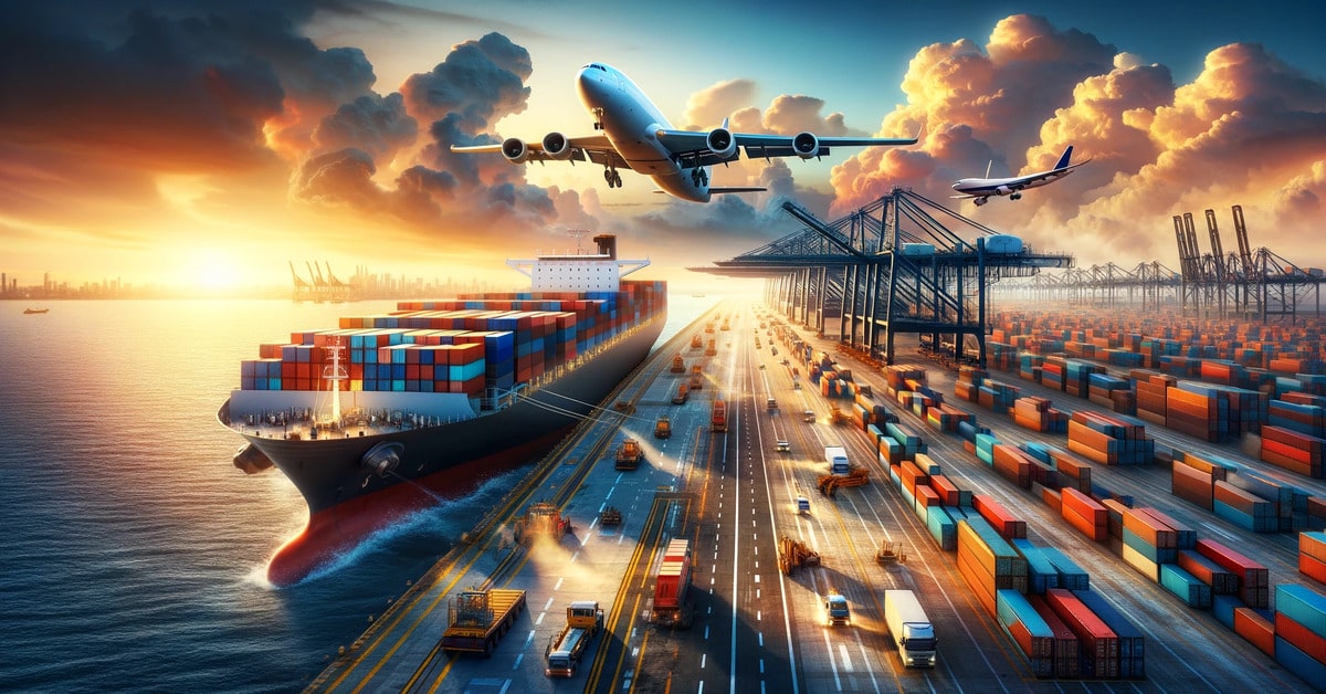 Container ship transporting toys from China to the United Kingdom