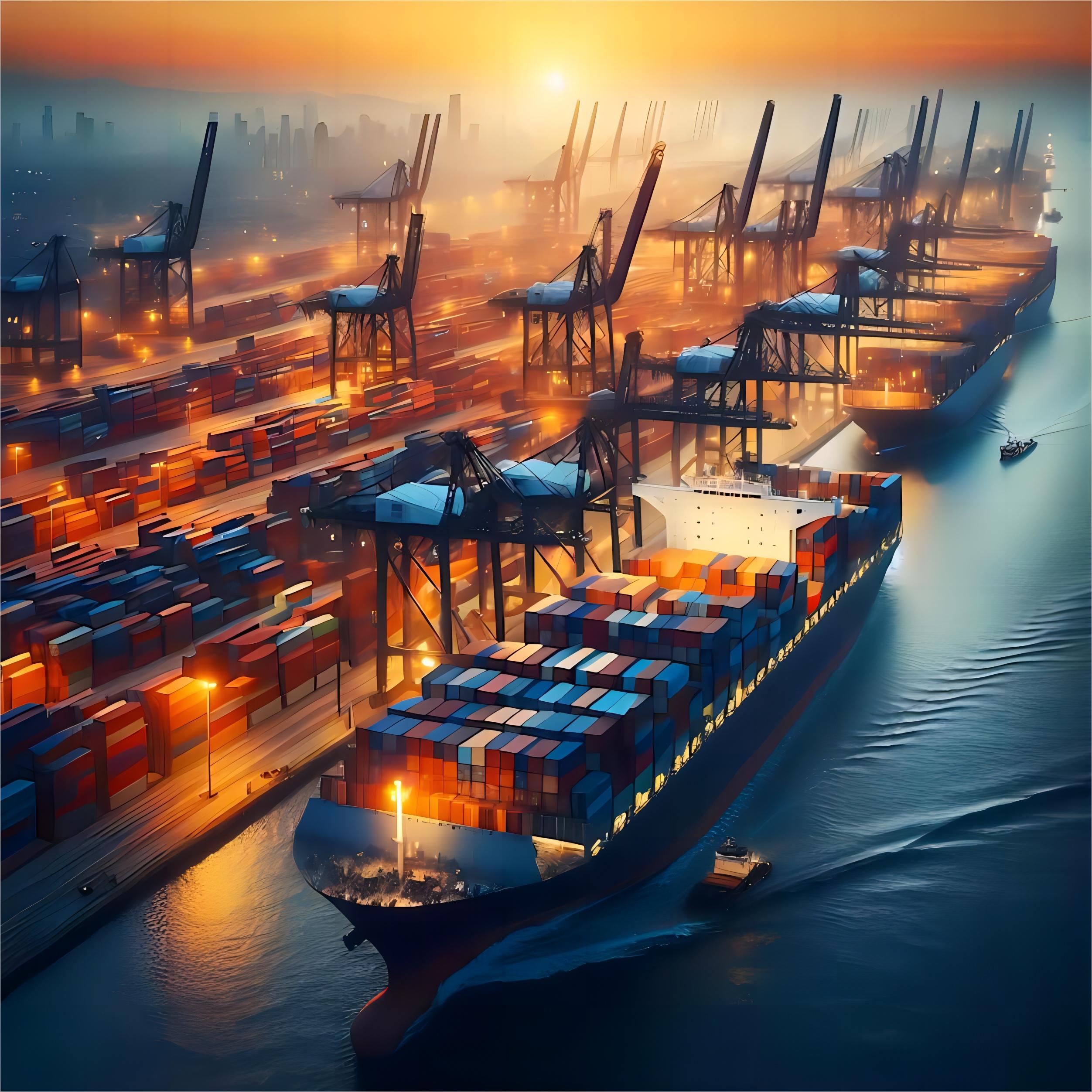 Heavy machinery being loaded into an open top container for shipping from China to Georgia