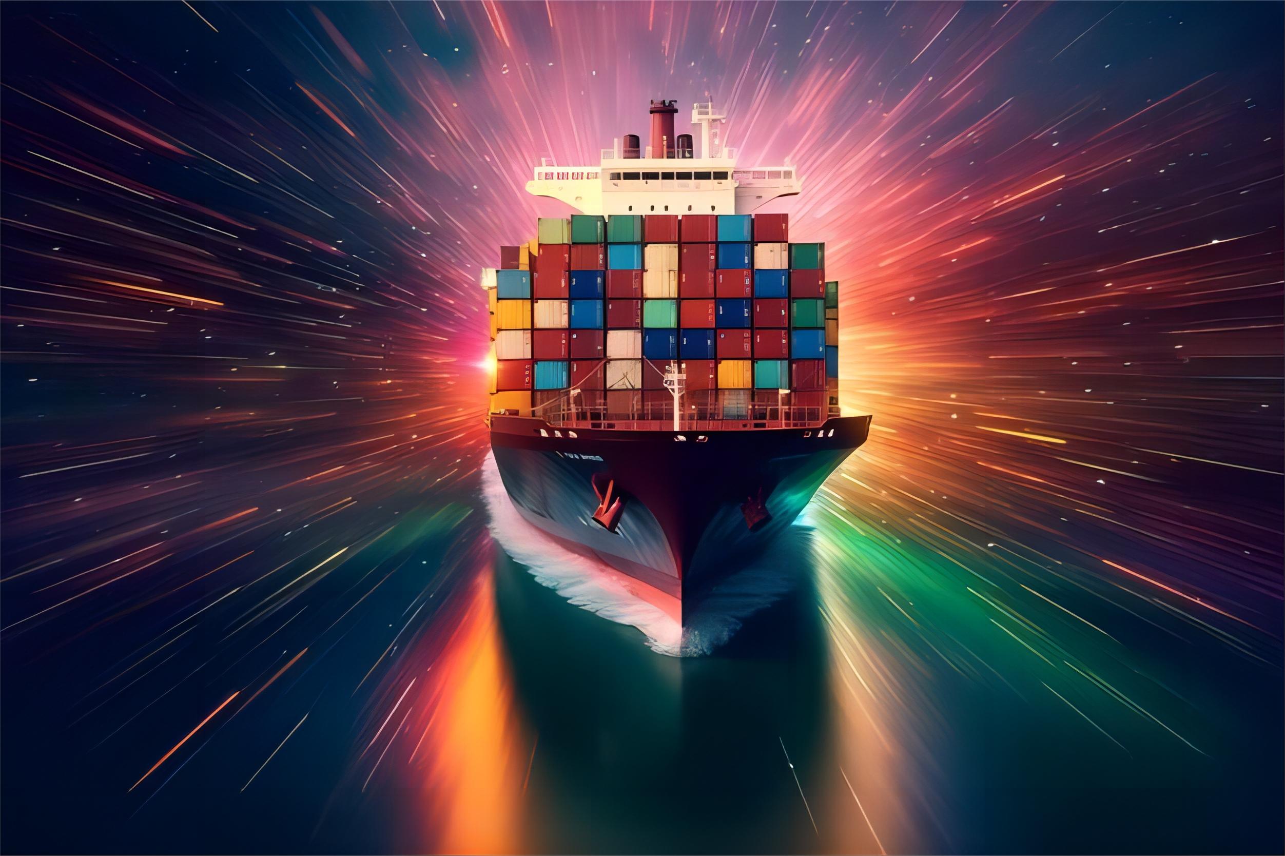 Full container load cargo being loaded at a Chinese port for Canada