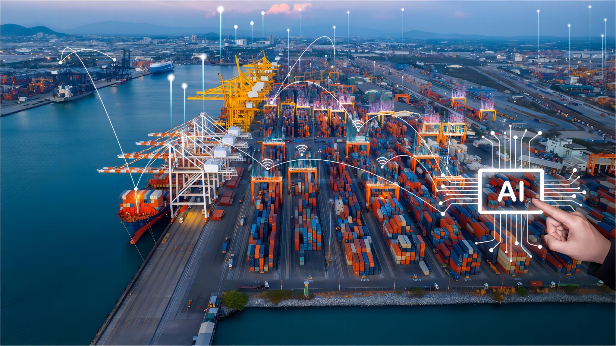 Logistics professional checking customs documentation for machinery import