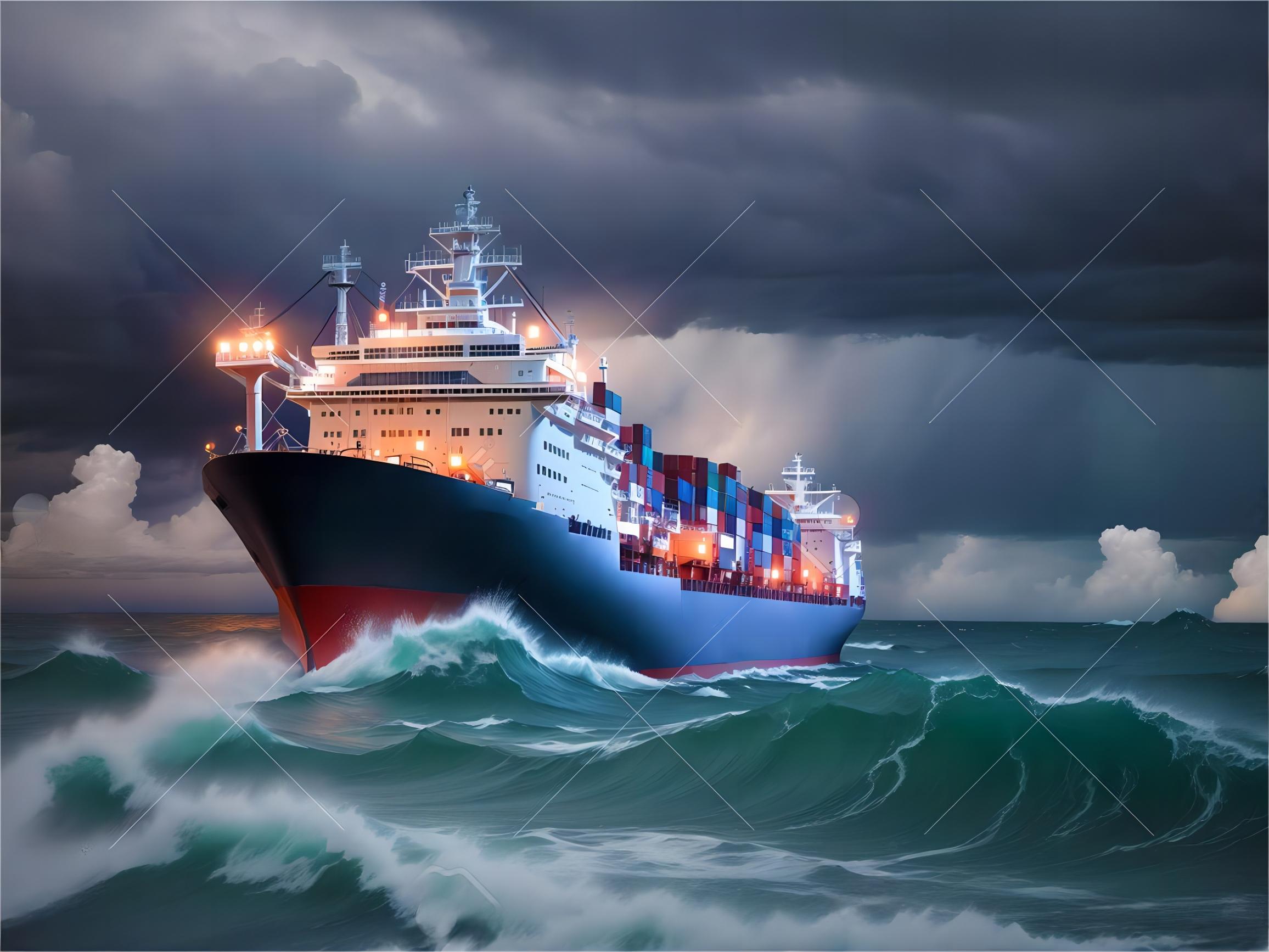 Container ship arriving at the Port of Los Angeles during peak season