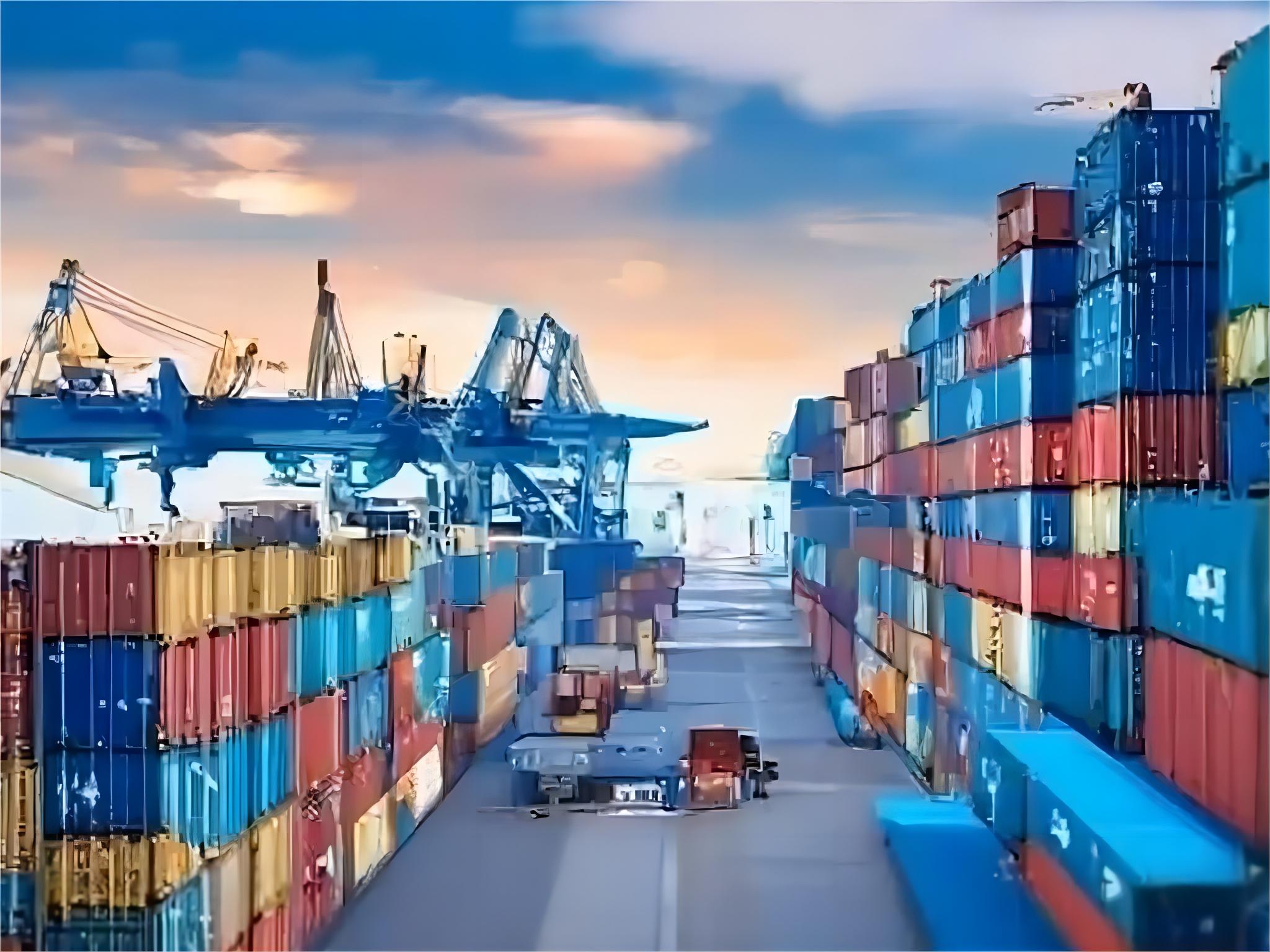 A large container ship arriving at the Port of Miami