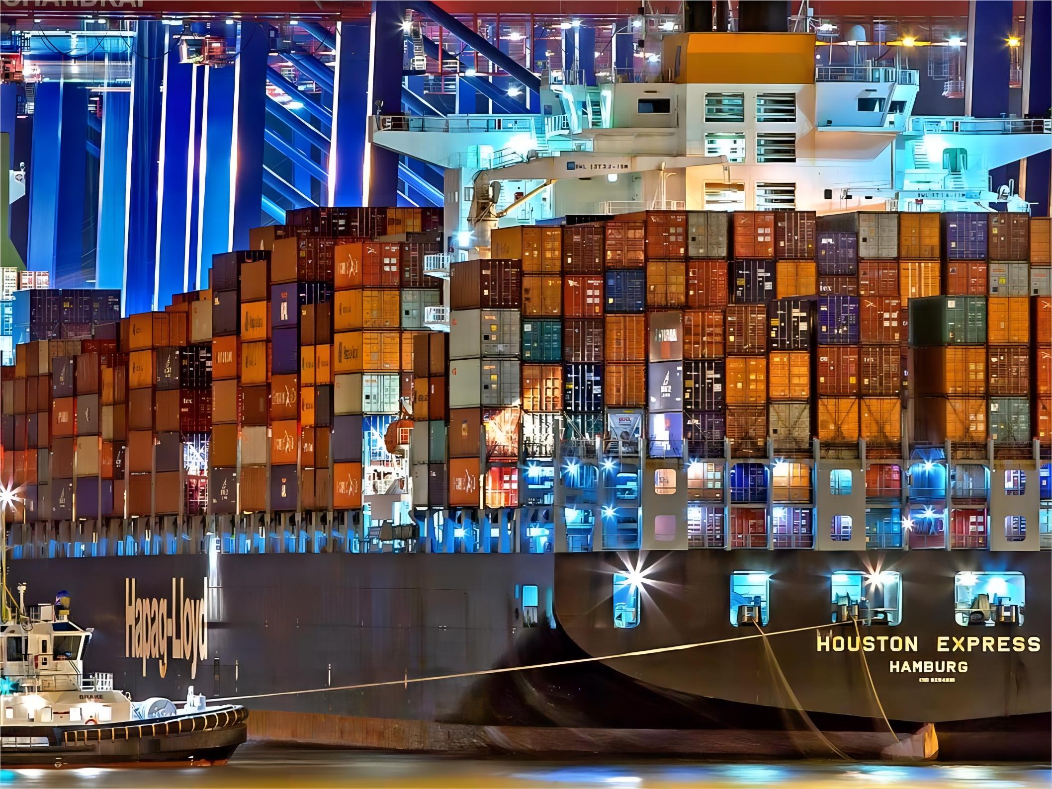 Cargo ship transporting goods for customs clearance from China to Canada