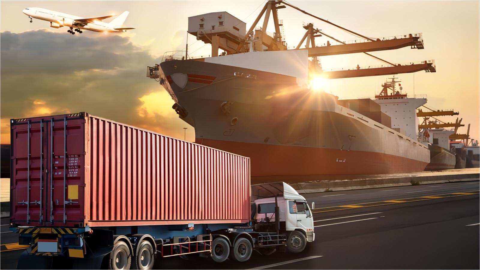 Logistics worker inspecting electronics cargo for French import