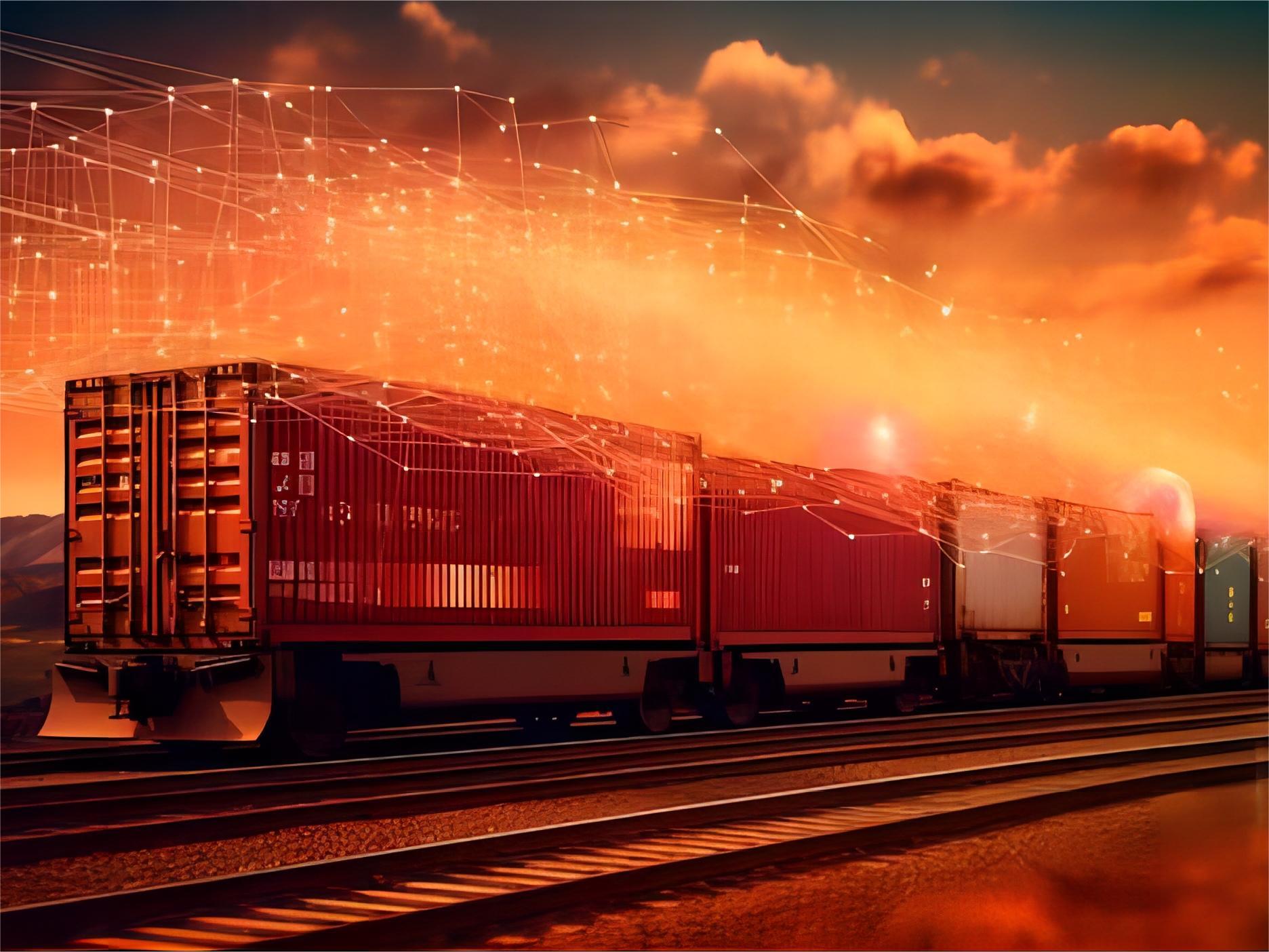 Freight train and air cargo plane illustrating different transport modes