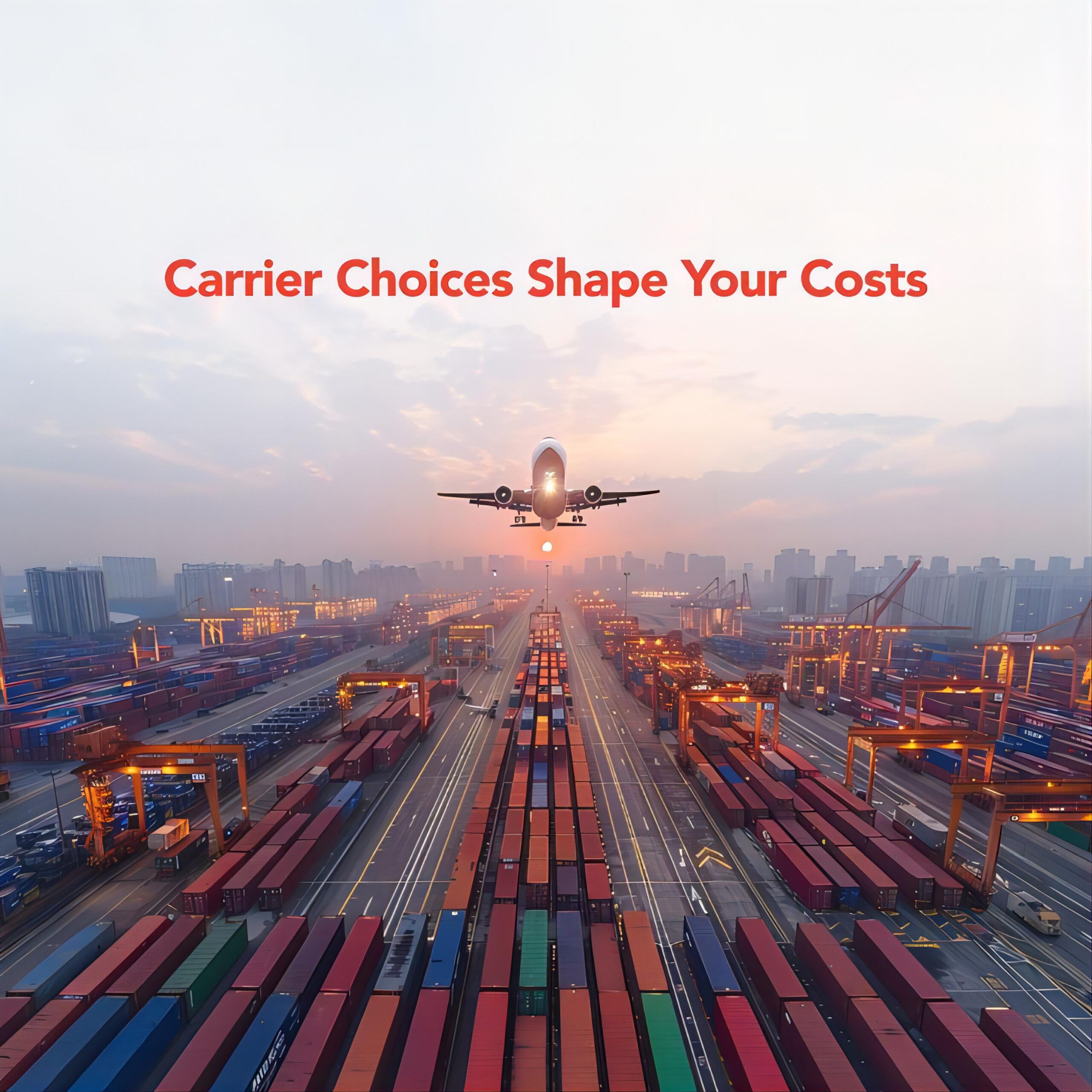Comparison chart showing freight rates for different container types from China to USA
