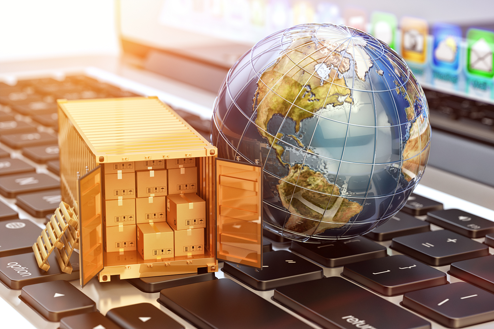 Textile cargo secured in an open top container