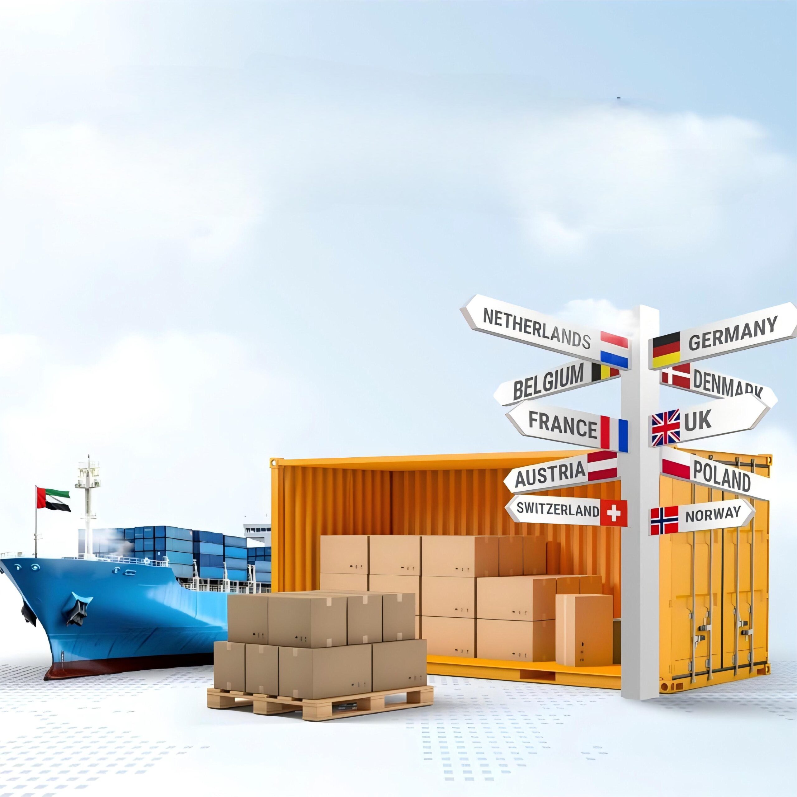 Comparison table for shipping methods from China to USA