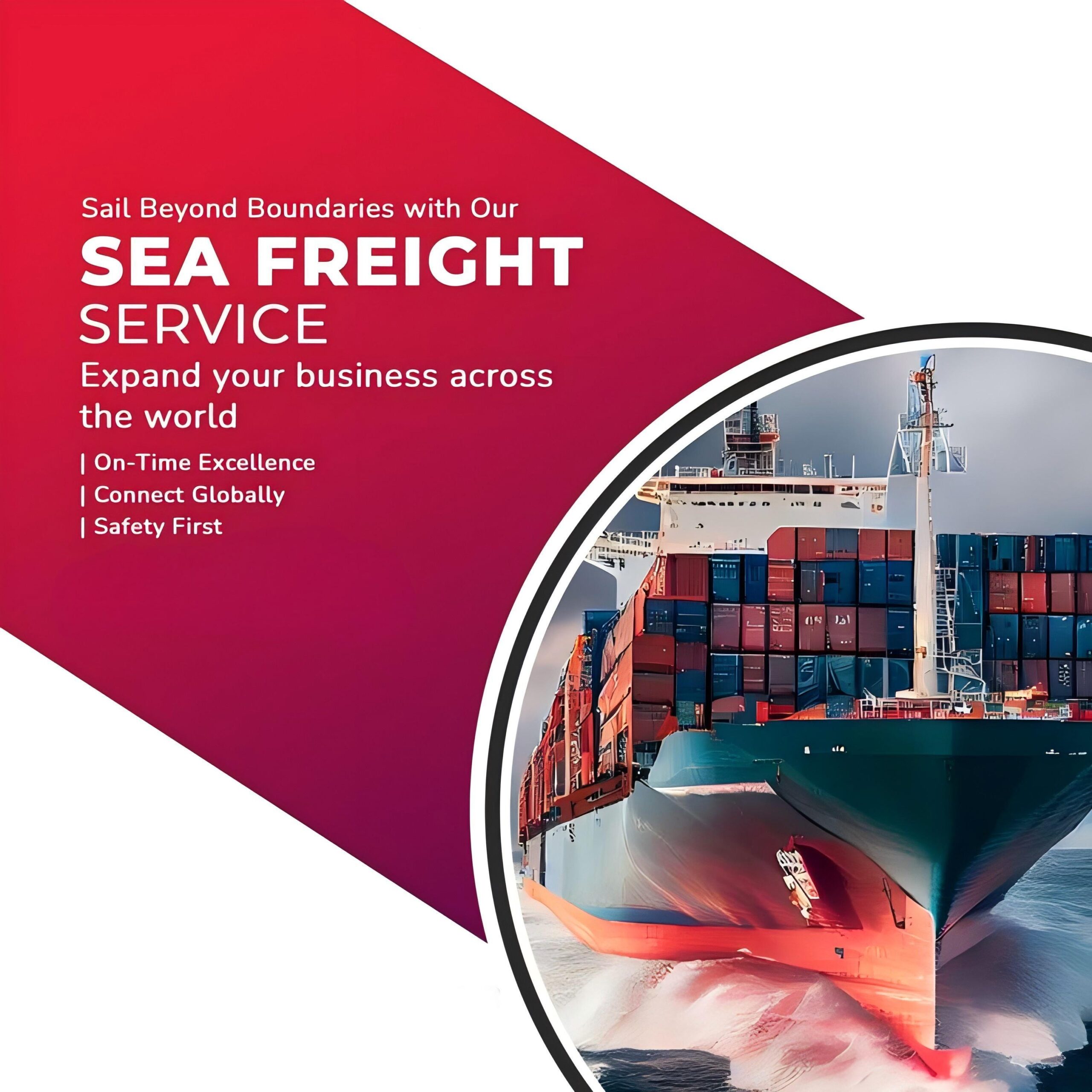 Cargo ship transporting LCL containers from China to Canada