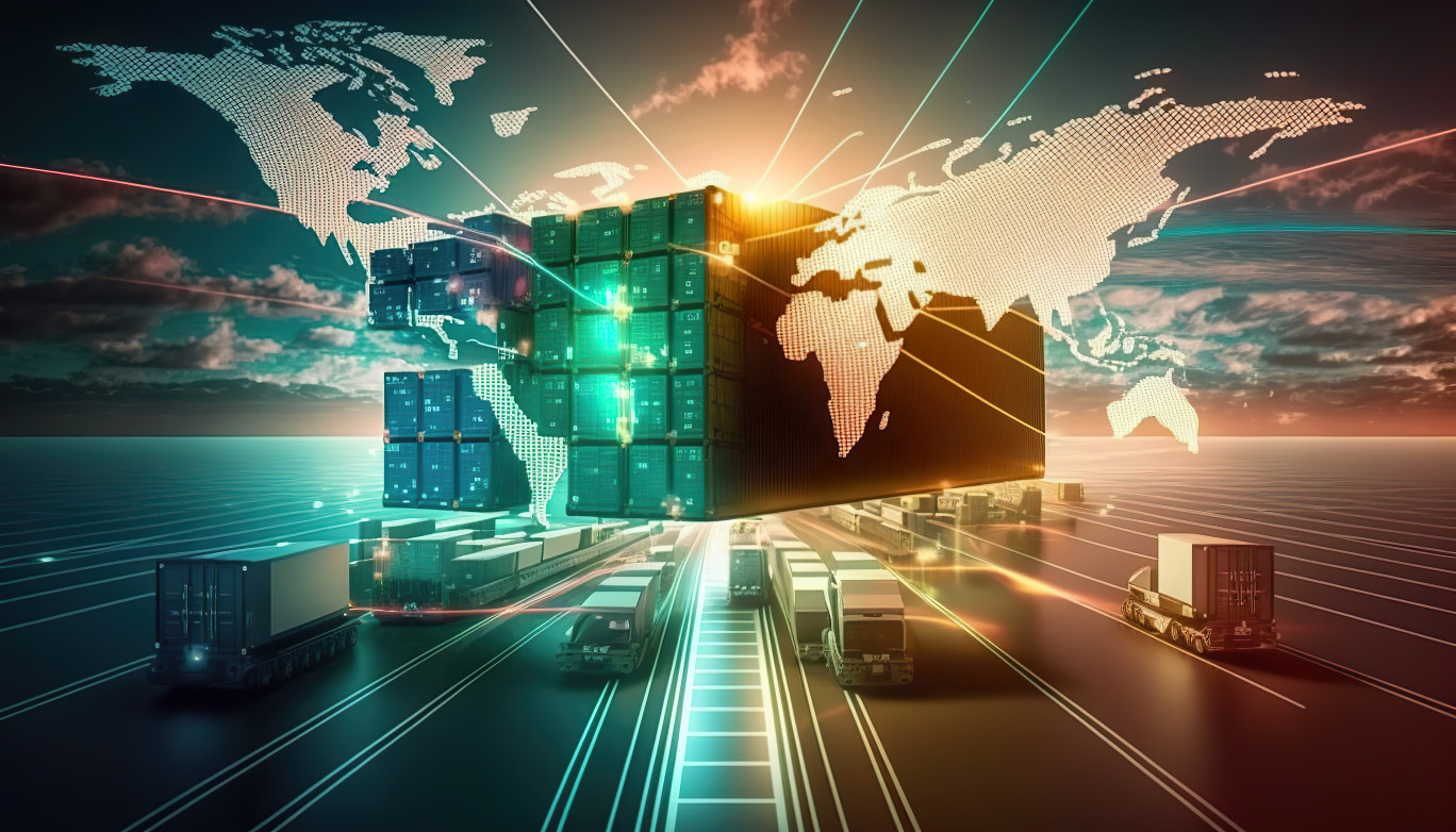 Logistics professional managing furniture cargo handling
