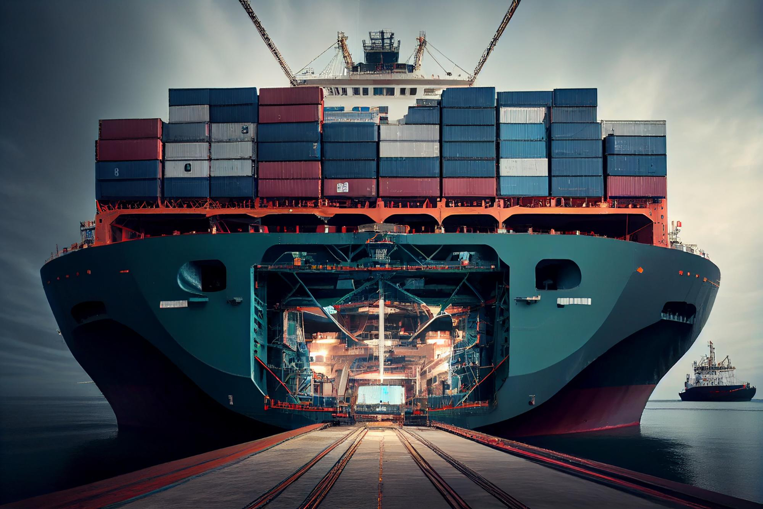 Logistics professional reviewing a shipping schedule for China to USA routes