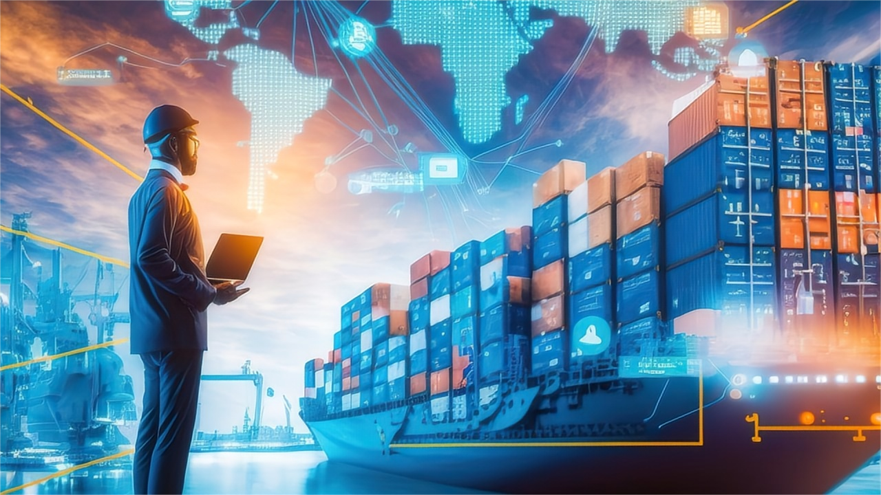Logistics professional monitoring a cold chain shipment
