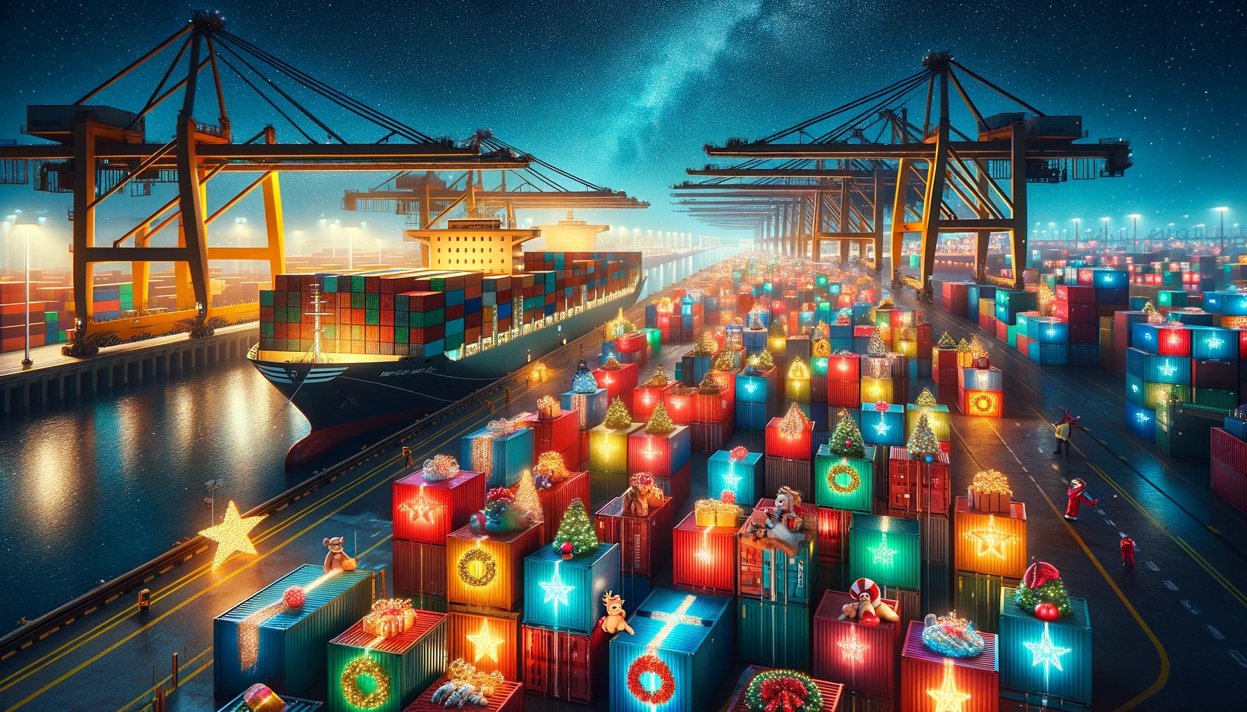 Global supply chain and electronics shipping route