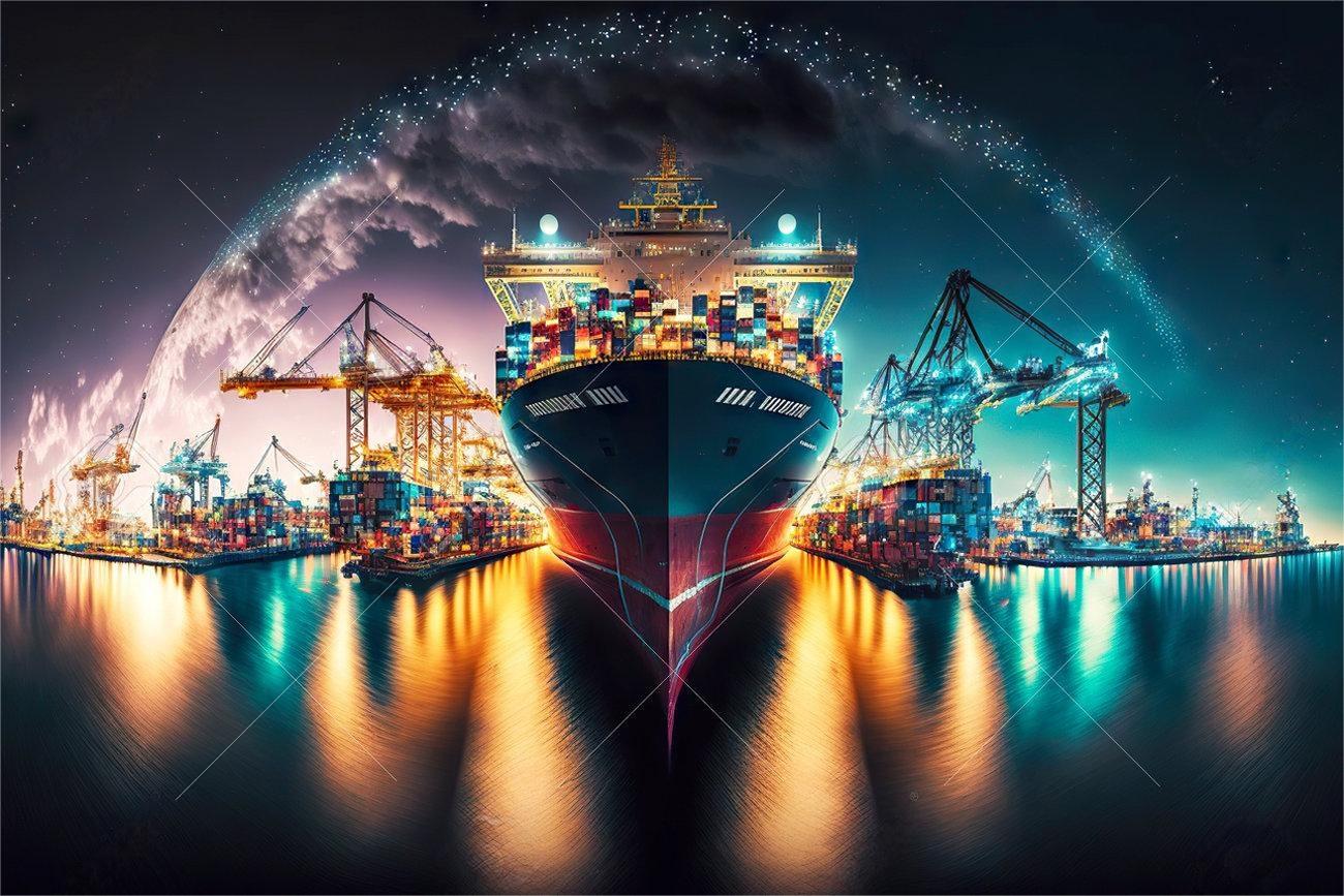 Cargo ship transporting containers from China to Mexico