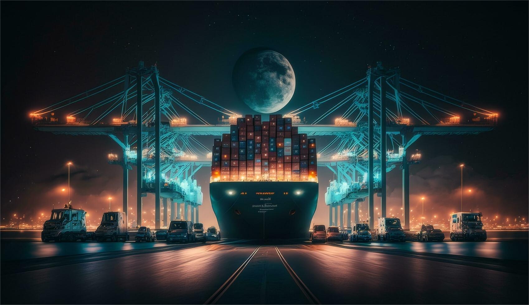 Door to door logistics service illustration